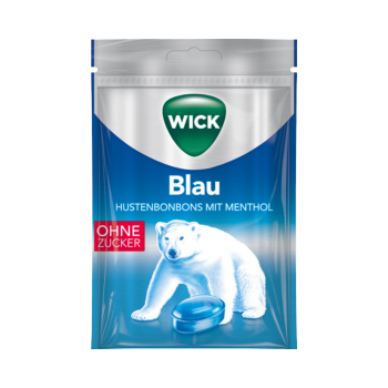 Wick Blau zuckerfrei, Hustenbonbons mit Menthol